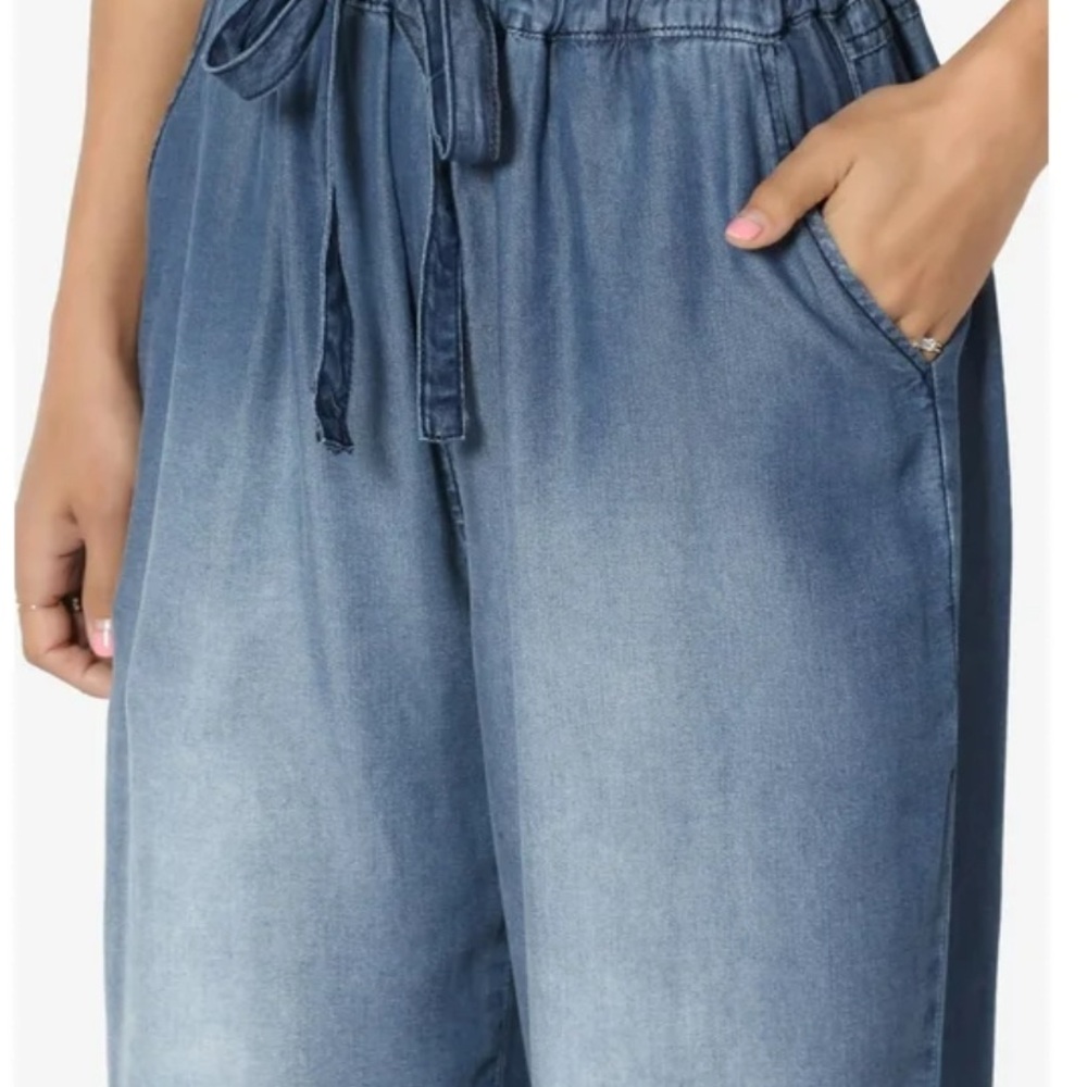 Blue Denim wide leg pants